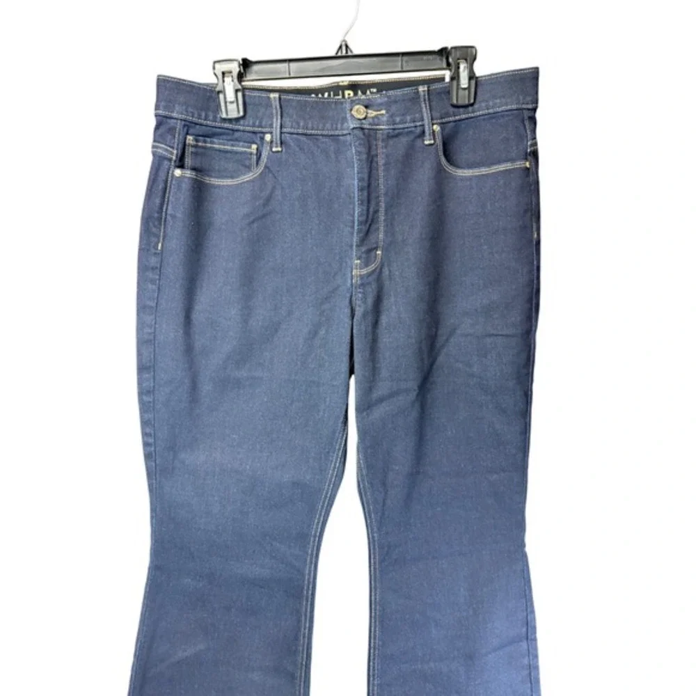 White House Black Market Outlet Skinny Flare Jeans Women 14R Blue Midnight Rinse
